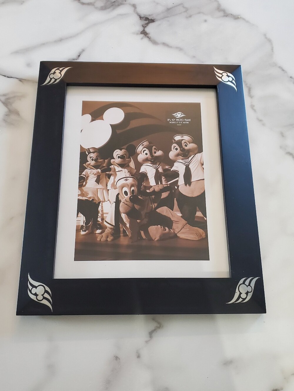 Disney Cruise Line 8x10 Black Frame Silver Mickey Accents - Picture 2 of 7